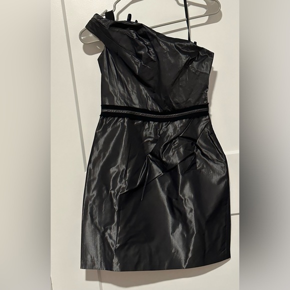 BCBGeneration Asymmetrical Pleated One Shoulder Cocktail Mini Dress - Picture 3 of 16